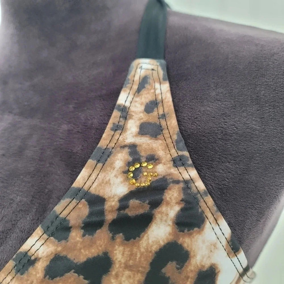 Guess USA Women's 1 Pc Brown Black Gold Leopard Swim Bathing Suit 377132 Sz M - Picture 11 of 13